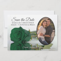 Elegante Emerald Green Rose Oval Foto Hochzeit