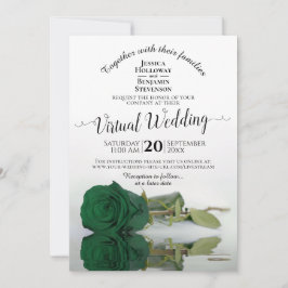 Elegante Emerald Green Rose Virtual Wedding Einladung