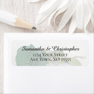 Elegante Emerald Green Rose Wedding Rücksendeadres