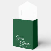 Elegante Emerald Green Script Minimalistisch Weddi Geschenkschachtel (Geöffnet)