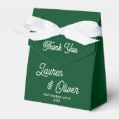 Elegante Emerald Green Script Minimalistisch Weddi Geschenkschachtel (Vorderseite)