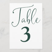 Elegante Emerald Green Simple Large Tischnummer (Rückseite)