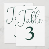 Elegante Emerald Green Simple Large Tischnummer (Vorne/Hinten)