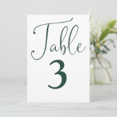 Elegante Emerald Green Simple Large Tischnummer (Stehend Vorderseite)