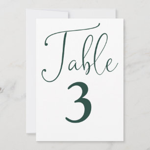 Elegante Emerald Green Simple Large Tischnummer