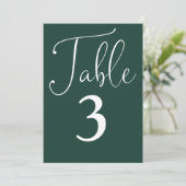 Elegante Emerald Green Simple Large Tischnummer (Stehend Vorderseite)