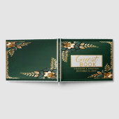 Elegante Emerald Green und Gold Classic Wedding Gästebuch (Voll)