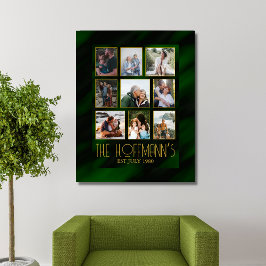 Elegante Emerald Green und Gold Foto Collage Leinwanddruck