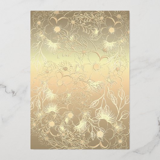 Elegante Emerald Green und Gold Wedding Folieneinladung (Rückseite)