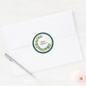 Elegante Emerald Green und Gold Wedding Runder Aufkleber (Umschlag)