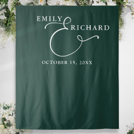Elegante Emerald Green Wedding Foto Hintergrund Wandteppich