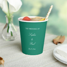 Elegante Emerald Green Wedding Paper Cups