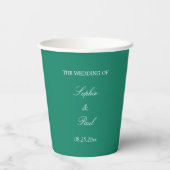 Elegante Emerald Green Wedding Paper Cups Pappbecher (Rückseite)