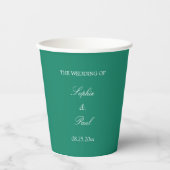 Elegante Emerald Green Wedding Paper Cups Pappbecher (Vorderseite)