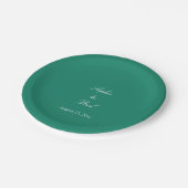 Elegante Emerald Green Wedding Paper Teller (Schrägansicht)