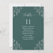 Elegante Emerald Green Wedding Seating Chart Card  Einladung (Vorderseite)