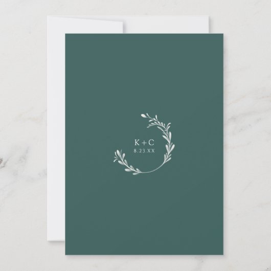 Elegante Emerald Green Wedding Seating Chart Card Einladung (Rückseite)