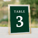 Elegante Emerald Green Wedding Tischnummer<br><div class="desc">Elegante smaragdgrüne Hochzeitsfeiern Tischnummern. Personalisieren Sie die Anzahl und fügen Sie so viele Tabellen hinzu,  wie Sie benötigen. Für mehr passende Produkte sollten Sie unbedingt unsere Kollektionen Karo geben.</div>