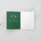 Elegante Emerald Quinceañera Imitats Foil Dankeskarte (Innenseite)