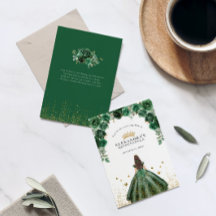 Elegante Emerald Quinceañera Imitats Foil
