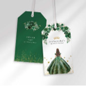 Elegante Emerald Quinceañera Imitats Foil Geschenkanhänger