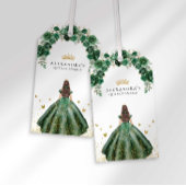 Elegante Emerald Quinceañera Imitats Foil Geschenkanhänger