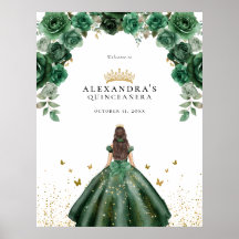 Elegante Emerald Quinceañera Imitats Foil