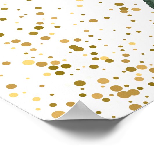 Elegante Emerald Quinceañera Imitats Foil Poster (Ecke)