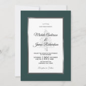 Elegante Emerald Silver Winter Holiday Wedding Einladung (Vorderseite)
