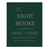 Elegante Emerald The Night Before Probe Dinner Poster (Vorderseite)