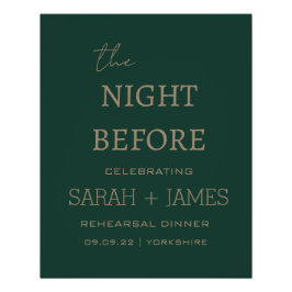 Elegante Emerald The Night Before Probe Dinner Poster