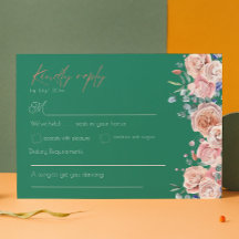 Elegante Emerald Wildblume Wedding Enclosure Card