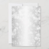 Elegante Engagement Partei Silver Shimmer Lichter Einladung (Rückseite)