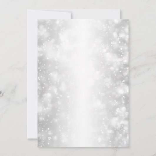 Elegante Engagement Partei Silver Shimmer Lichter Einladung (Rückseite)