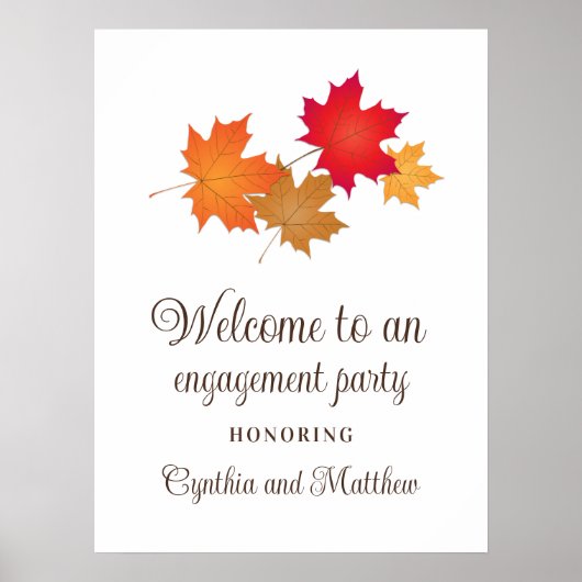 Elegante Engagement-Party im Herbst Poster (Vorne)