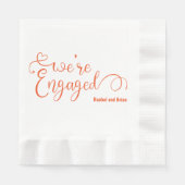 Elegante Engagement Party Napkins Serviette (Vorderseite)