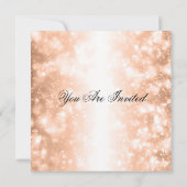 Elegante Engagement Party Rose Gold Shimmer Lights Einladung (Rückseite)