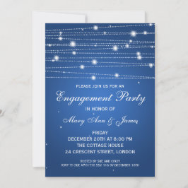 Elegante Engagement Party Sapphire Einladung