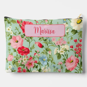 Elegante englische Land-Wildblume große Personalis Zubehörtasche