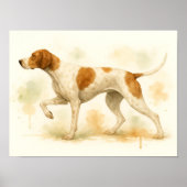Elegante englische Pointer Dog Watercolor Poster (Vorne)