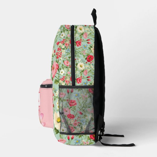 Elegante English Country Wildblume Personalisiert Bedruckter Rucksack (Rechts)
