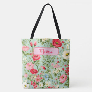 Elegante English Country Wildblume Personalisiert Tasche