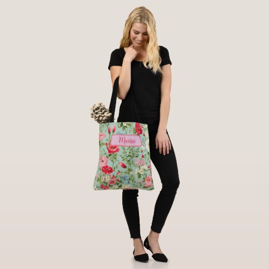 Elegante English Country Wildblume Personalisiert Tasche (Am Model)