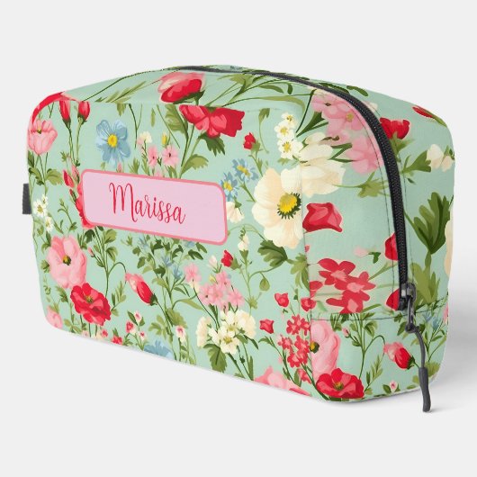 Elegante English Country Wildblume Personalisiert Waschbeutel (Rechte Ecke)