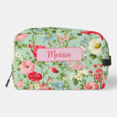 Elegante English Country Wildblume Personalisiert Waschbeutel (Rückseite)