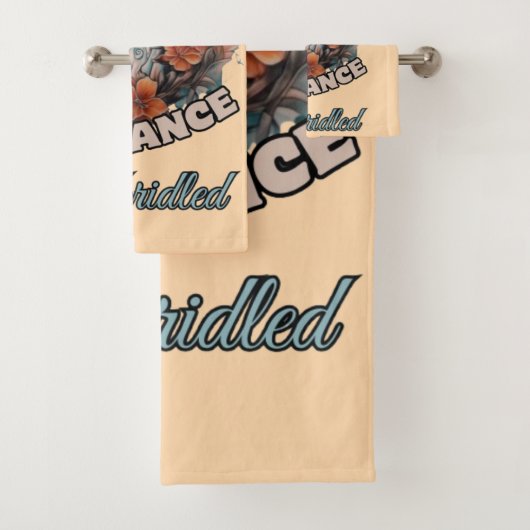 Elegante Equine Beauty: Orange Blume Necklace Desi Badhandtuch Set (Insitu)