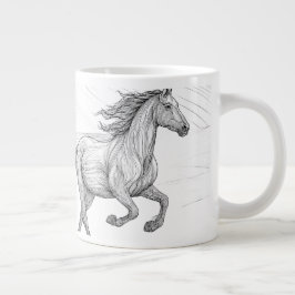 Elegante Equine-Skizze Keramik-Tasse Jumbo-Tasse