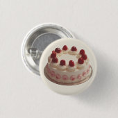 Elegante Erdbeere Button (Vorne & Hinten)