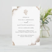 Elegante Erdfarben Wasserfarbe, Blumenzehen Einladung (Stehend Vorderseite)