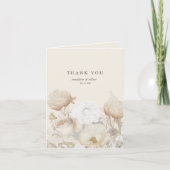Elegante, erdgeschmückte Creme neutraler Chic Hoch Dankeskarte (Vorderseite)
